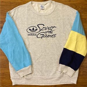 Vintage 1984 Adidas Sweater Spirit of the Games Olympic 100% Authentic L S
